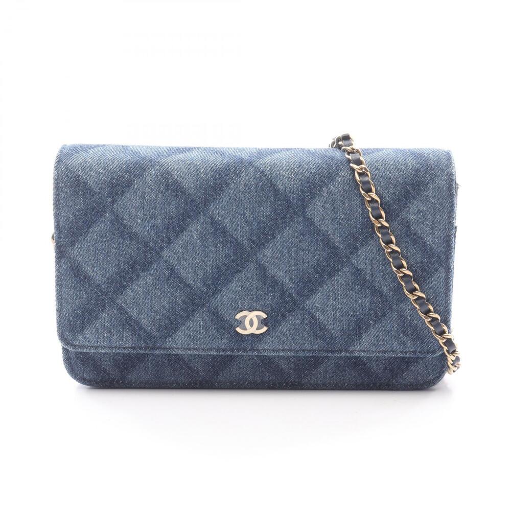 Chanel Matelasse Shoulder Bag Denim Navy Blue